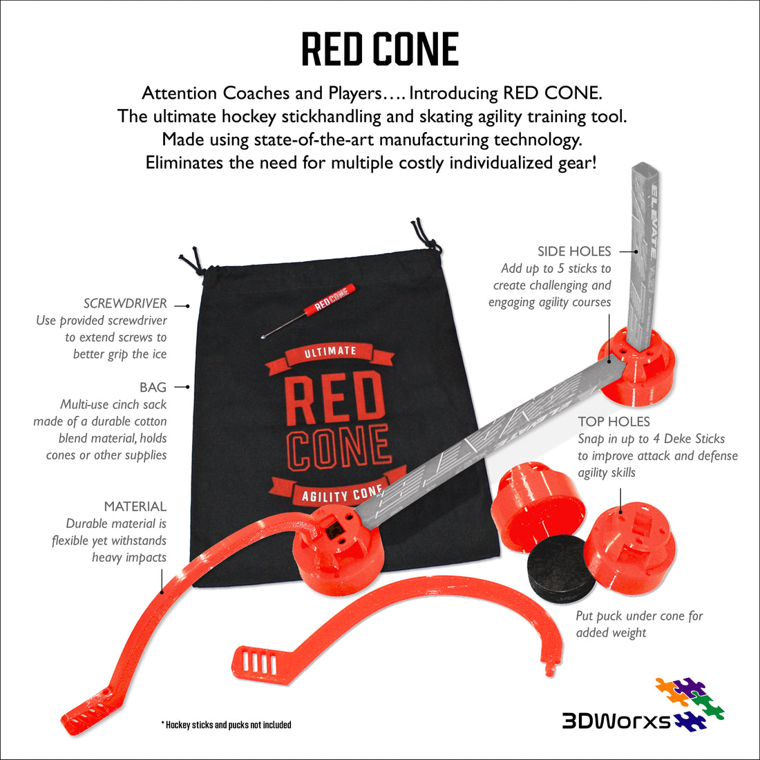 RED Cone The Ultimate Hockey Cones!! - 3DWorxs