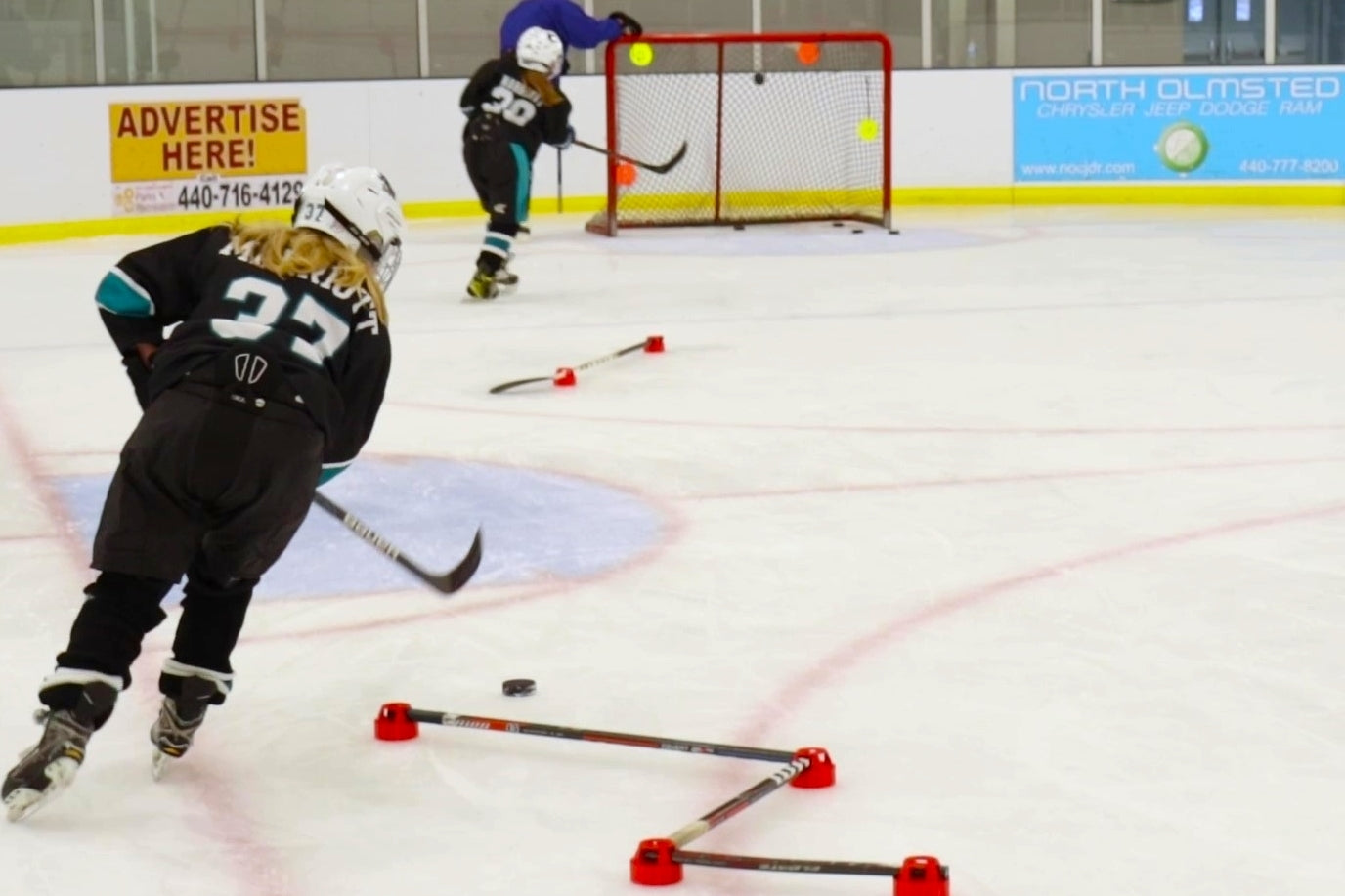 S3 Ultimate Hockey Skating-Stickhandling-Shooting Skills Game Training Aid!